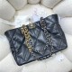 Chanel 19 SHOPPING BAG Shiny Lambskin, Gold-Tone, Silver-Tone & Ruthenium-Finish Metal AS3660 Black High