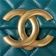 Chanel CLUTCH WITH CHAIN Shiny Lambskin & Gold-Tone Metal AP3854 Olive A