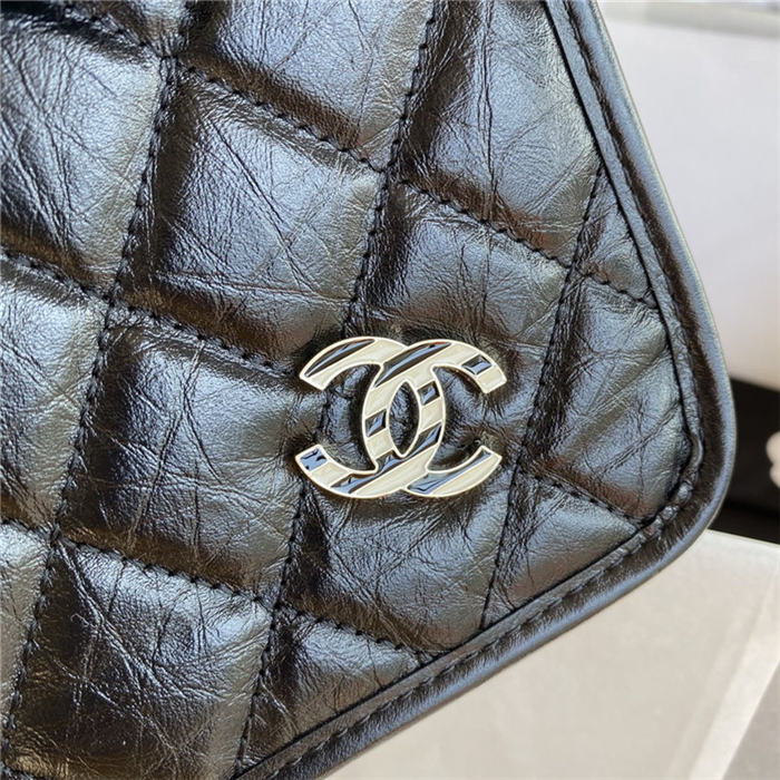 Chanel Handle Flap Bag With Charms Black High