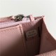 Classic Wallet on Chain A33814 Grained Calfskin Pink Silver Metal B