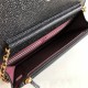 Classic Wallet on Chain A33814 Grained Calfskin Black Gold Metal B