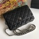 Classic Wallet on Chain A33814 Lambskin Black Silver Metal B