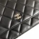 Classic Wallet on Chain A33814 Lambskin Black Silver Metal B