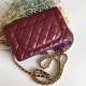 Classic Wallet on Chain A33814 Lambskin Burgundy Gold Metal B