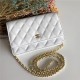 Classic Wallet on Chain A33814 Lambskin White Gold Metal B