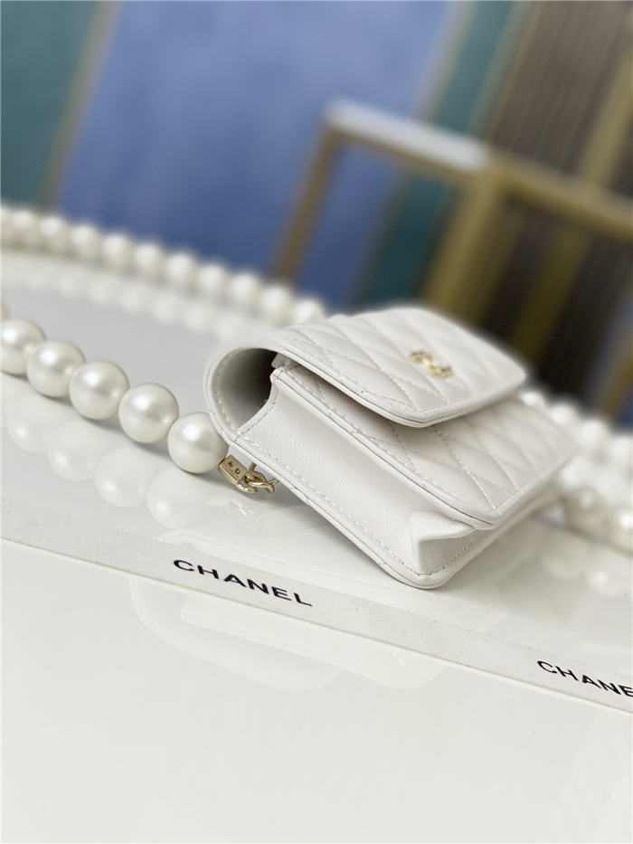 Chanel Wallet on Chain Imitation Pearls White High