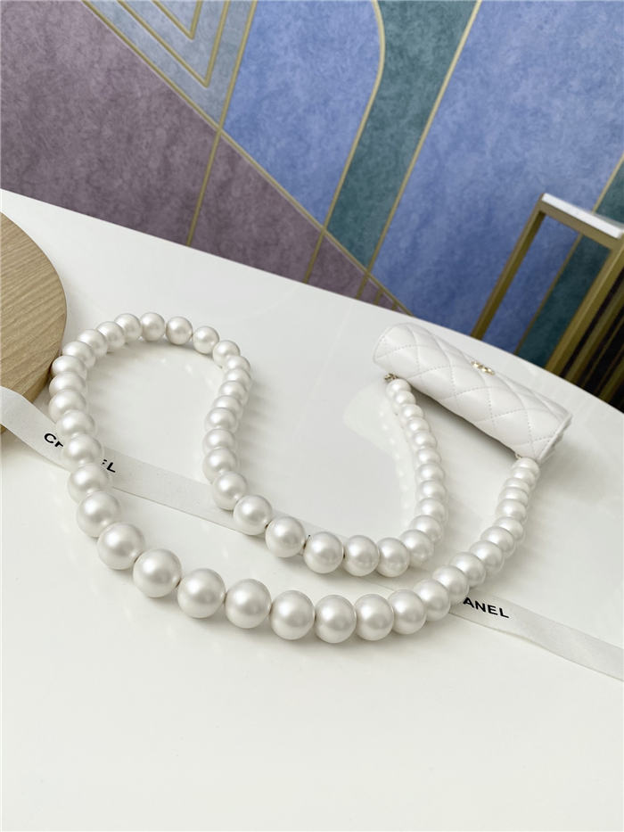 Chanel Wallet on Chain Imitation Pearls White High