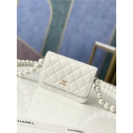 Chanel Wallet on Chain Imitation Pearls White High