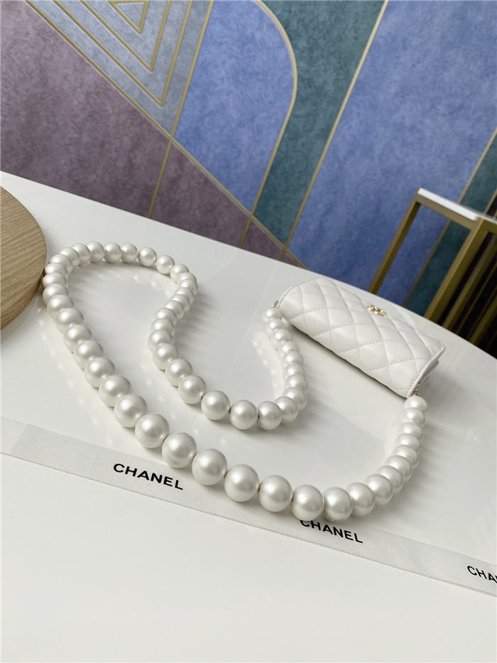 Chanel Wallet on Chain Imitation Pearls White High