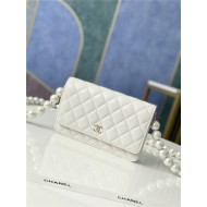 Chanel Wallet on Chain Imitation Pearls White High