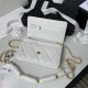 Chanel WALLET ON CHAIN Shiny Lambskin & Gold-Tone Metal White A