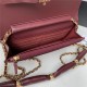 Chanel WALLET ON CHAIN Shiny Lambskin & Gold-Tone Metal Wine A