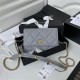 Chanel WALLET ON CHAIN Shiny Lambskin & Gold-Tone Metal Grey A