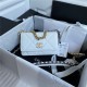 Chanel 19 WALLET ON CHAIN Shiny Lambskin Gold/Silver-Tone & Ruthenium-Finish Metal White A