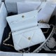 Chanel 19 WALLET ON CHAIN Shiny Lambskin Gold/Silver-Tone & Ruthenium-Finish Metal White A