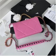 Chanel 19 WALLET ON CHAIN Pink A