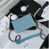 Chanel 19 WALLET ON CHAIN Blue A