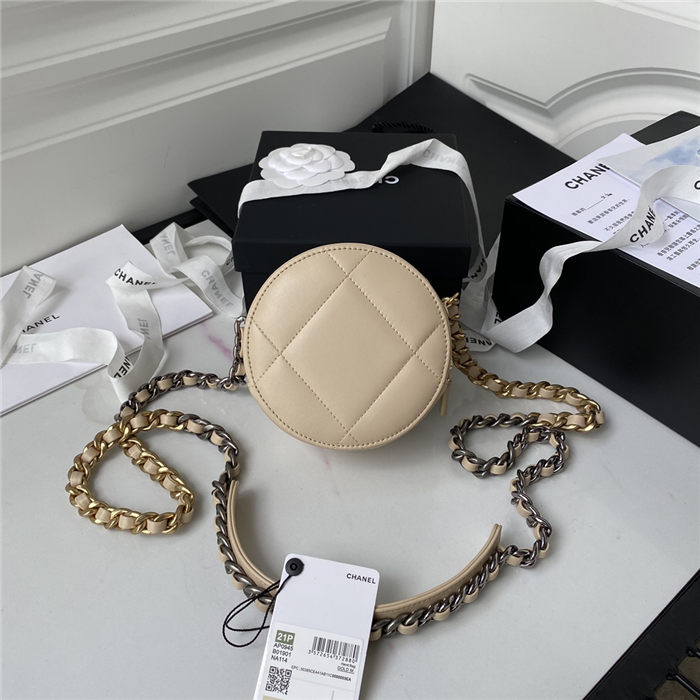 Chanel 19 CLUTCH WITH CHAIN Lambskin Gold/Silver-Tone & Ruthenium-Finish Metal Nude A