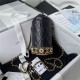 Chanel BUCKET WITH CHAINLambskin Imitation Pearls & Gold-Tone Metal Black A