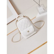 Chanel Mini Backpack Lambskin Gold-Tone Metal AP3753 White High