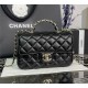 Chanel MINI FLAP BAG With Top Diamond Handle Lambskin & Gold-Tone Metal AS4140 Black High