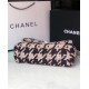 Large Chanel 19 Flap Bag Tweed Gold-Tone Houndstooth Black-Beige High