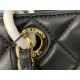 SHOPPING BAG 50995 Lambskin Gold-Tone Metal Black High