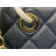 SHOPPING BAG 50995 Grained Calfskin Gold-Tone Metal Navy High