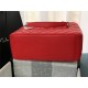 SHOPPING BAG 50995 Grained Calfskin Silver-Tone Metal Red High