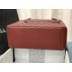 SHOPPING BAG 50995 Grained Calfskin Silver-Tone Metal Burgundy High