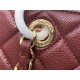 SHOPPING BAG 50995 Grained Calfskin Gold-Tone Metal Burgundy High