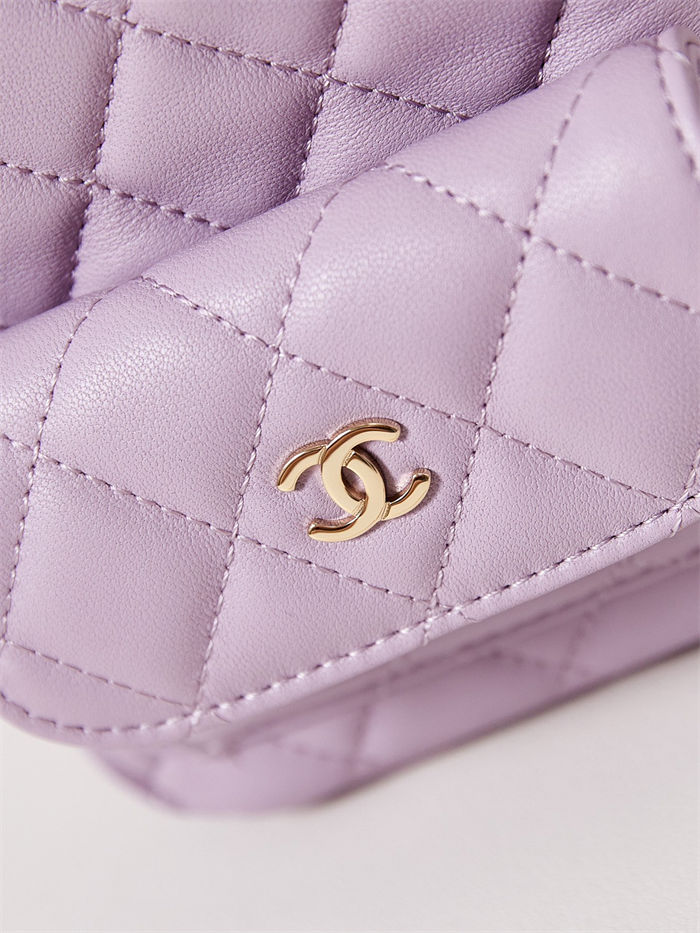 Chanel Mini Backpack Lambskin Gold-Tone Metal AP3753 Lilac High