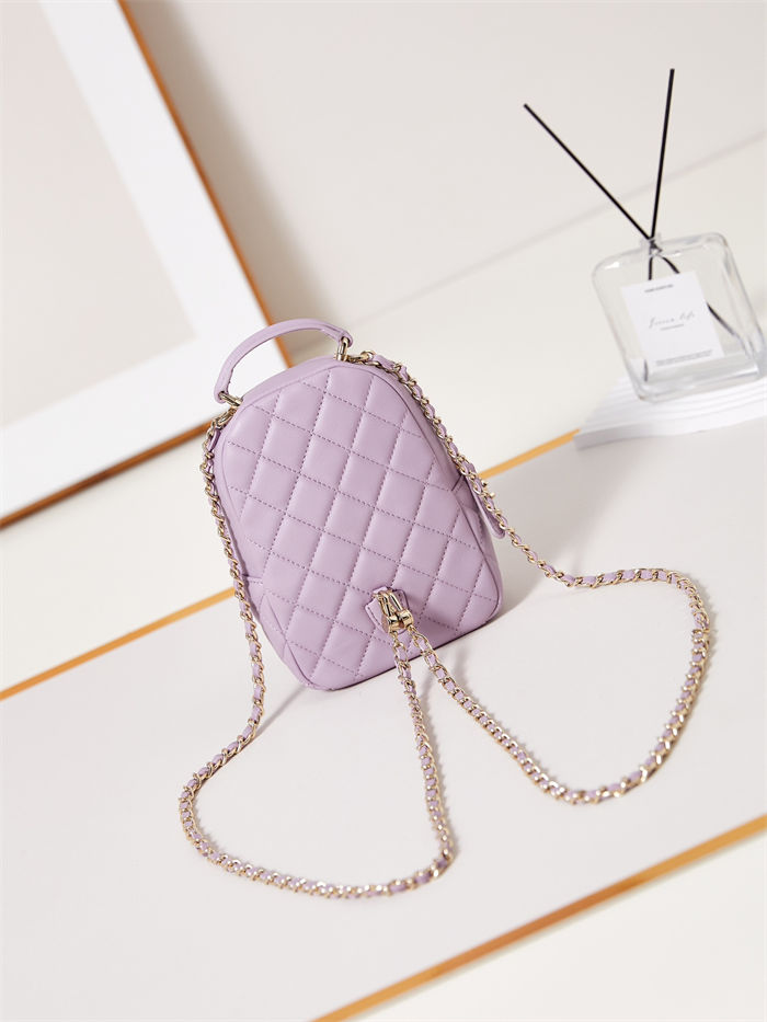 Chanel Mini Backpack Lambskin Gold-Tone Metal AP3753 Lilac High