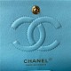 Small CLASSIC HANDBAG Lambskin Gold Metal Blue A