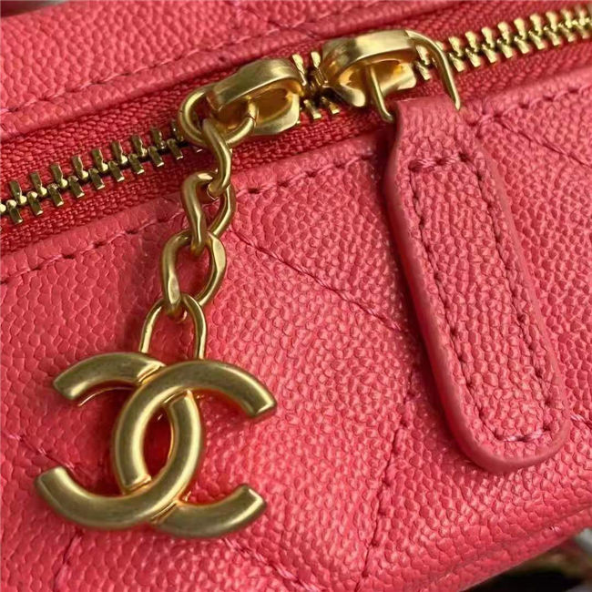 Chanel Small Vanity with Chain Grained Calfskin & Gold-Tone Metal Pink High