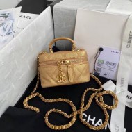 Chanel Small Vanity with Chain Grained Calfskin & Gold-Tone Metal Gold High