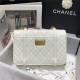 Chanel FLAP BAG Aged Calfskin & Gold-Tone Metal AS2696 White High