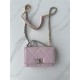 Chanel 19 WALLET ON CHAIN-A Shiny Lambskin, Gold/Silver-Tone & Ruthenium-Finish Metal Pink A