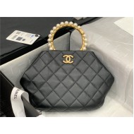 Chanel CLUTCH Lambskin Imitation Pearls & Gold-Tone Metal AS2609 Black High