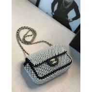 Mini CLASSIC HANDBAG Lambskin Pearls Gold Metal Black High