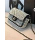 Mini CLASSIC HANDBAG Lambskin Pearls Gold Metal Black High