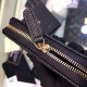 Chanel Zipped Wallet Gold-Tone Metal Black High