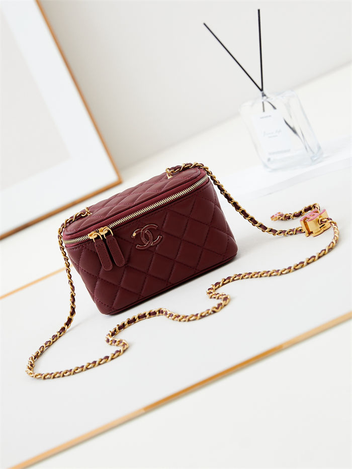 Chanel Vanity with Chain AP3940 Lambskin Burgundy High