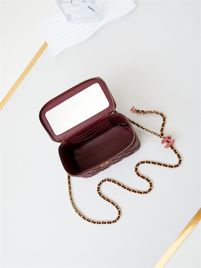 Chanel Vanity with Chain AP3940 Lambskin Burgundy High