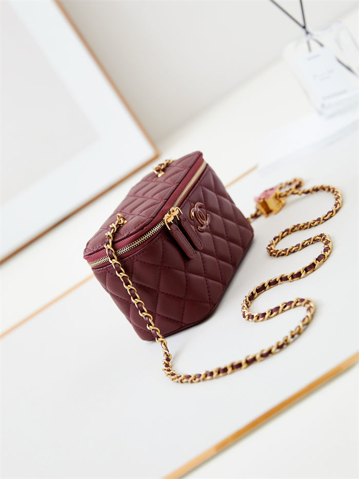 Chanel Vanity with Chain AP3940 Lambskin Burgundy High