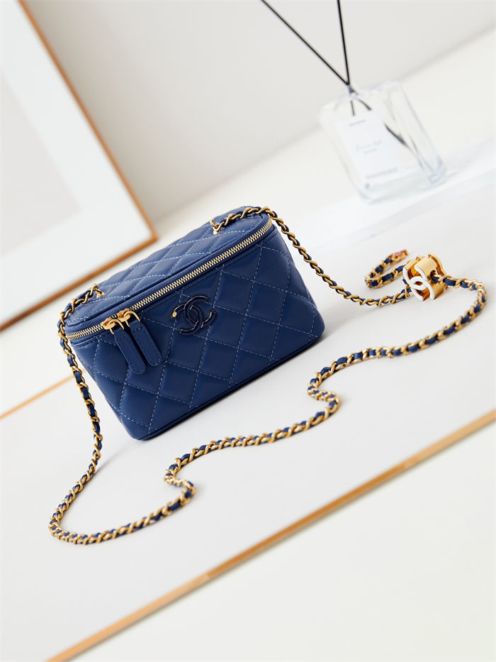 Chanel Vanity with Chain AP3940 Lambskin Blue High