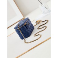 Chanel Vanity with Chain AP3940 Lambskin Blue High