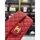 MINI FLAP BAG WITH TOP HANDLE AS2431 Grained Calfskin & Gold-Tone Metal Red High