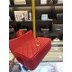 MINI FLAP BAG WITH TOP HANDLE AS2431 Grained Calfskin & Gold-Tone Metal Red High