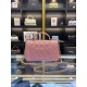 MINI FLAP BAG WITH TOP HANDLE AS2431 Grained Calfskin & Gold-Tone Pink High